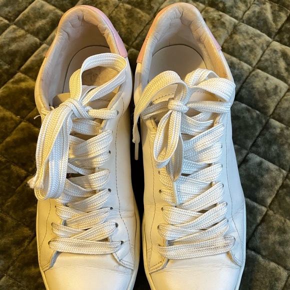 COACH Signature Leather White/Pink Sneakers - Picture 2 of 9